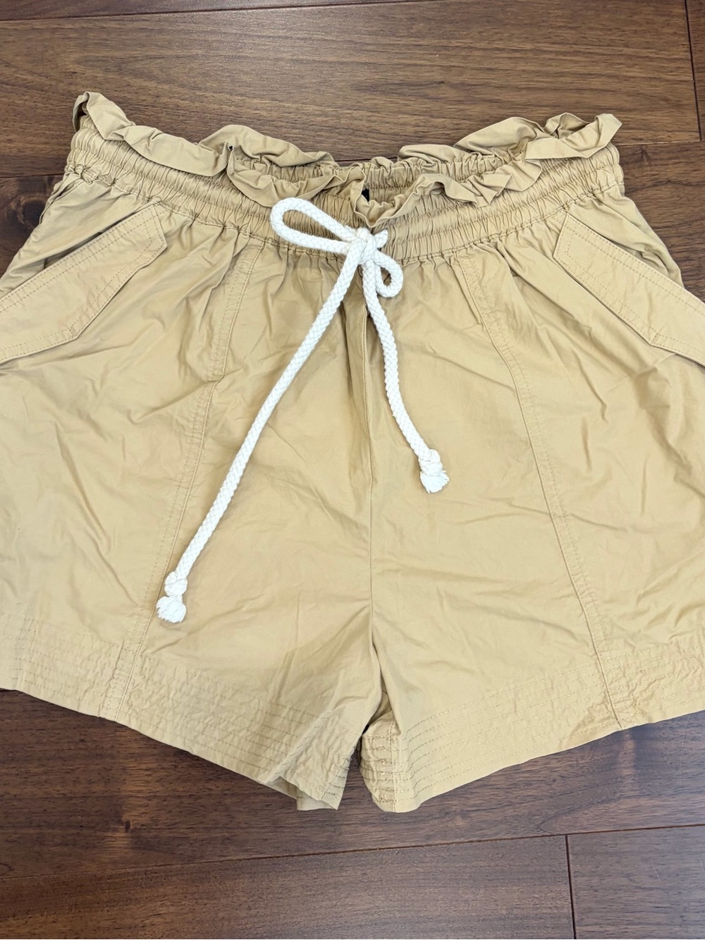 Banana Republic Tan Paperbag Waist Drawstring Shorts